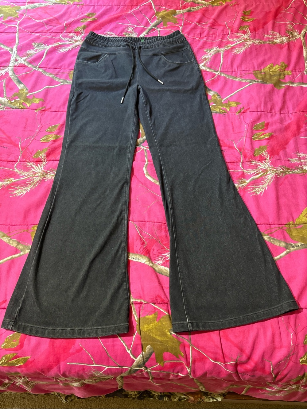HALARA Black Knit Wide-Leg Pants